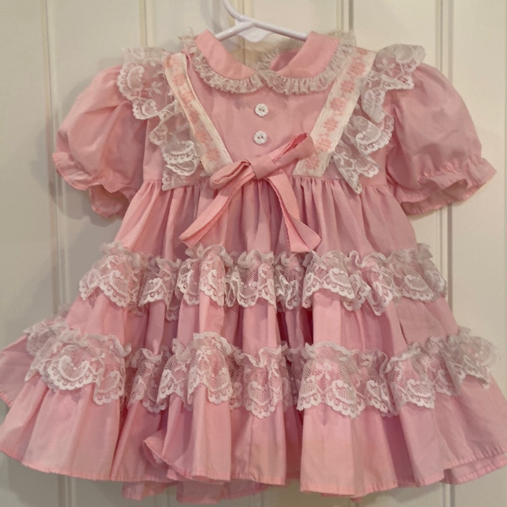 MiniWorld pink ruffled dress